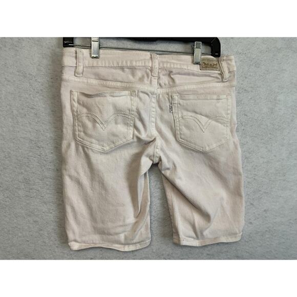 Levi's Shorts Juniors 7 White Bermuda Denim Stretch 5-Pocket Casual Summer - Picture 5 of 10